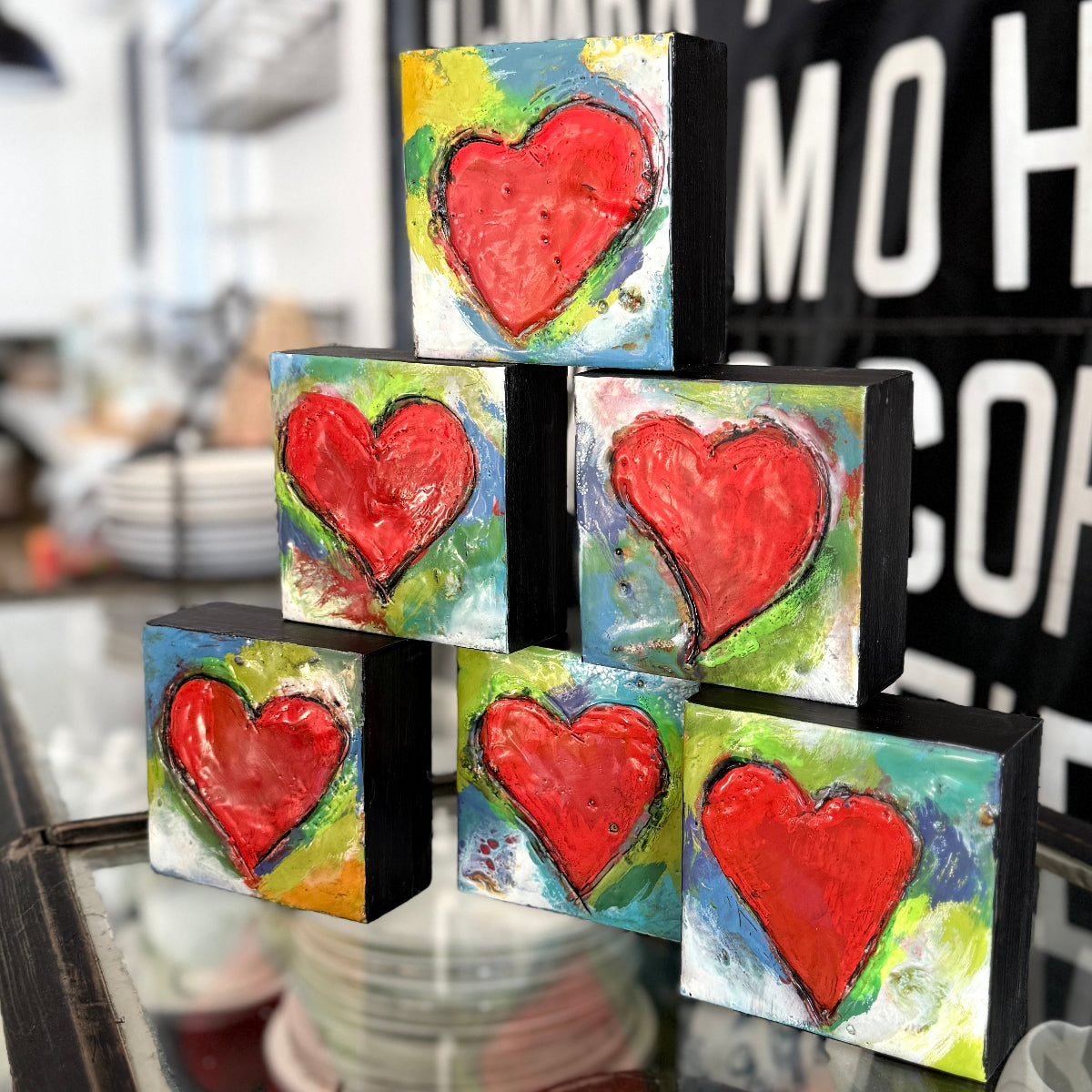 Sweet-hearts (Original Encaustic art pieces)