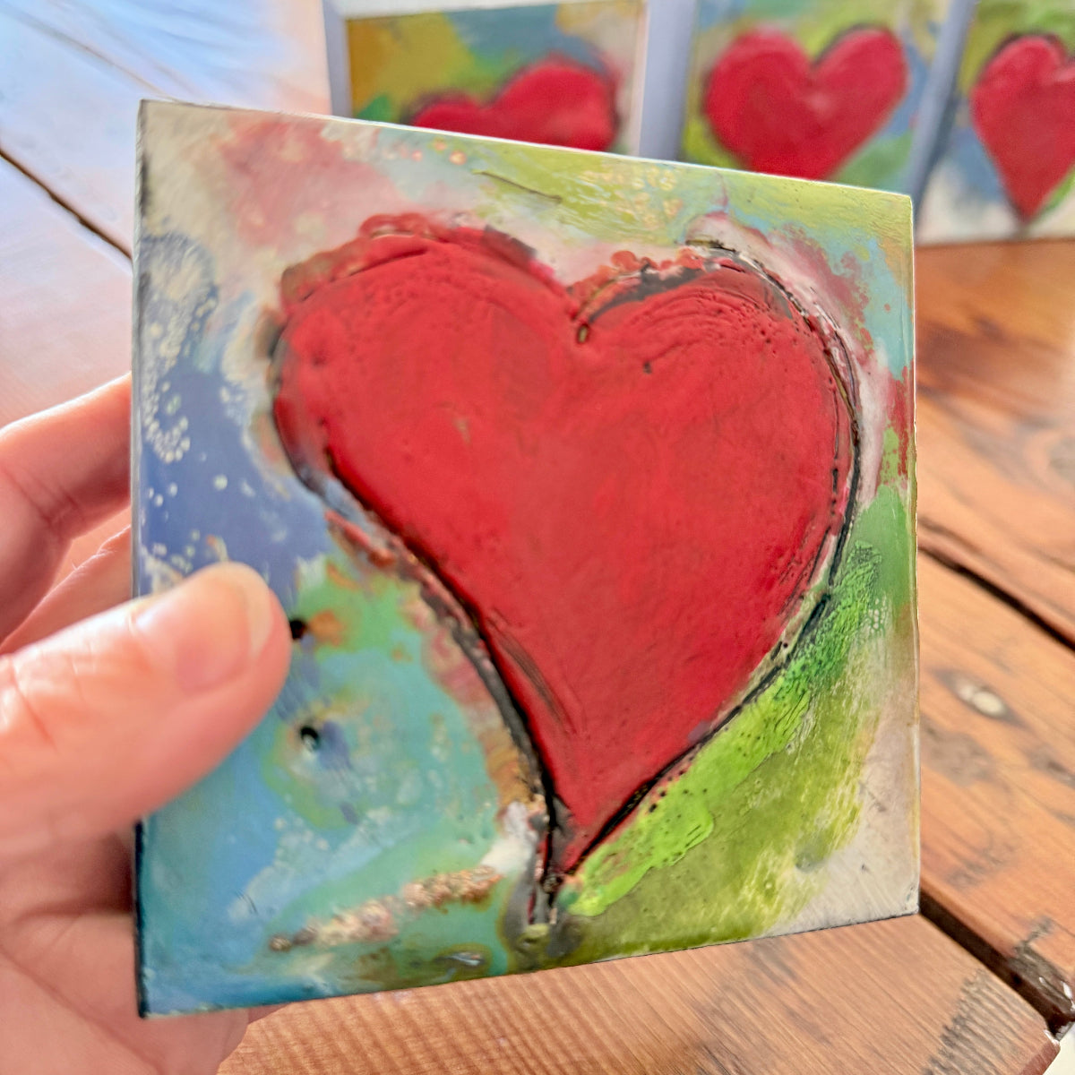 Sweet-hearts (Original Encaustic art pieces)