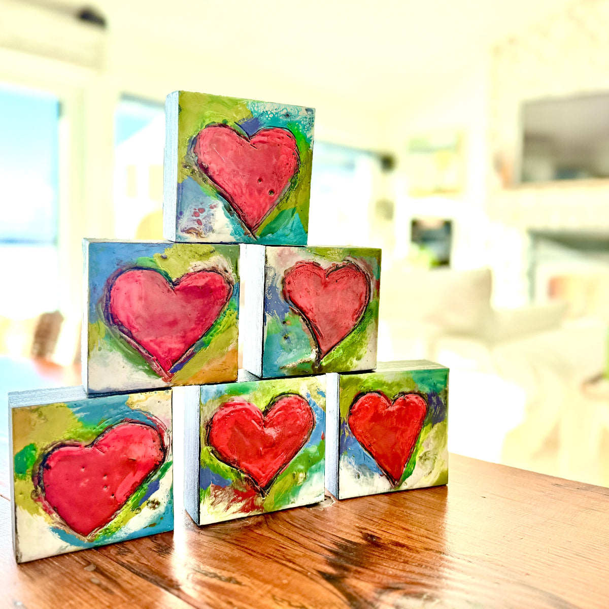 Sweet-hearts (Original Encaustic art pieces)